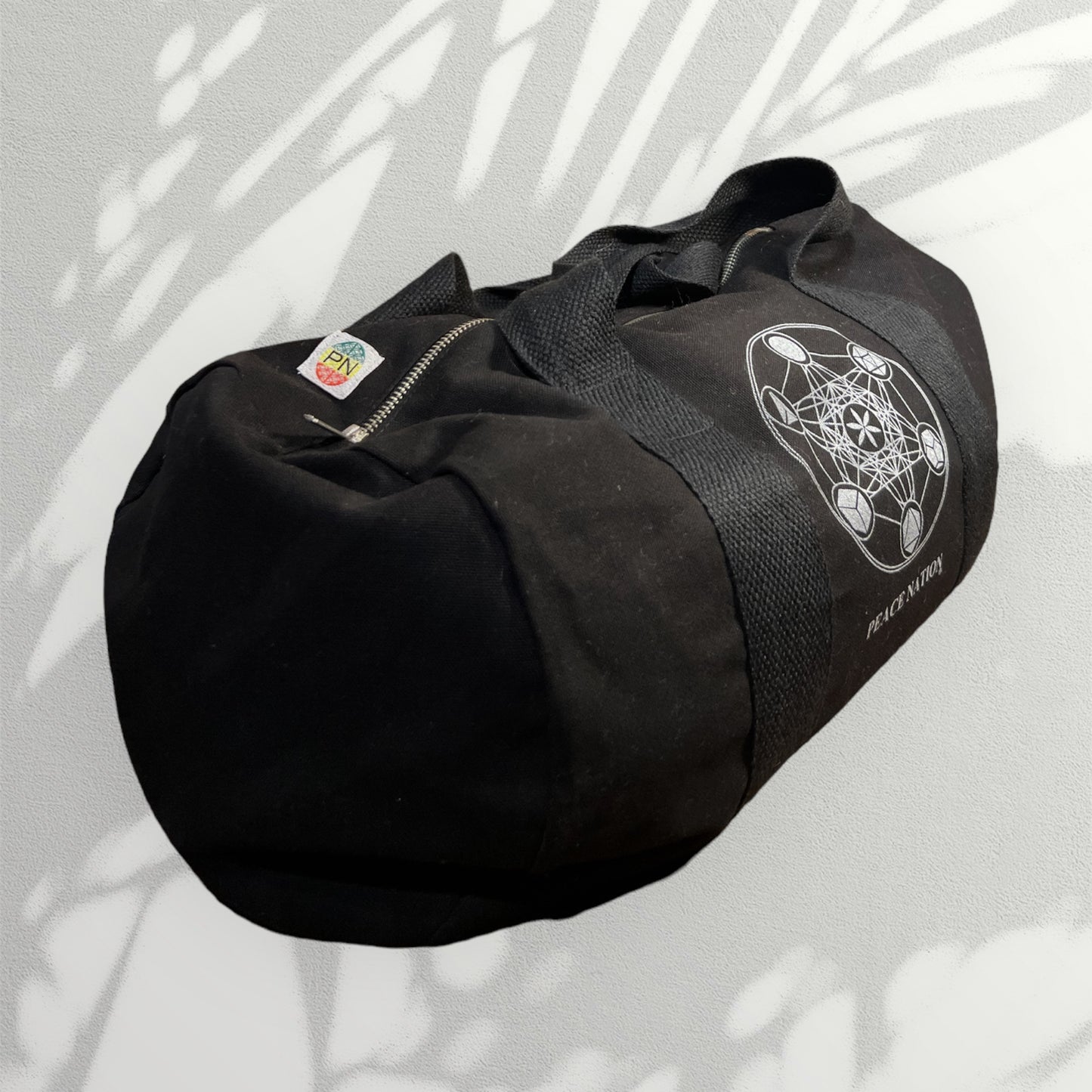 Peace Nation Certified Organic Cotton Black Duffle Bag
