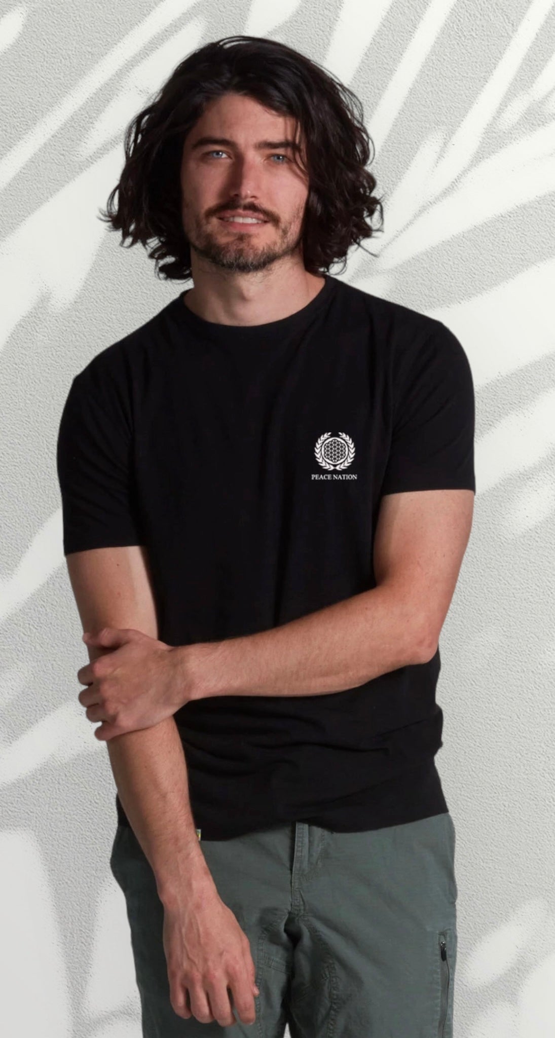 Men hemp black t shirt